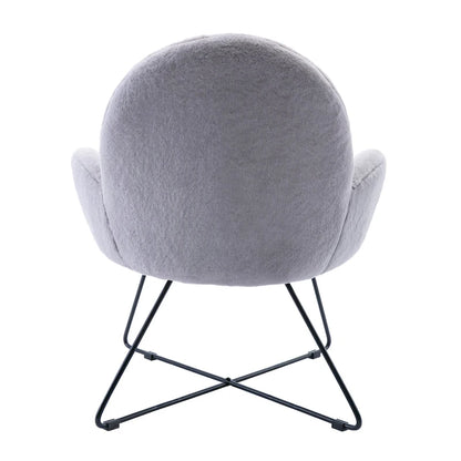 Fauteuil d'appoint moderne en polaire avec accoudoirs