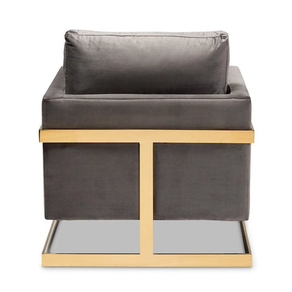 Fauteuil en velours Bryson Glam