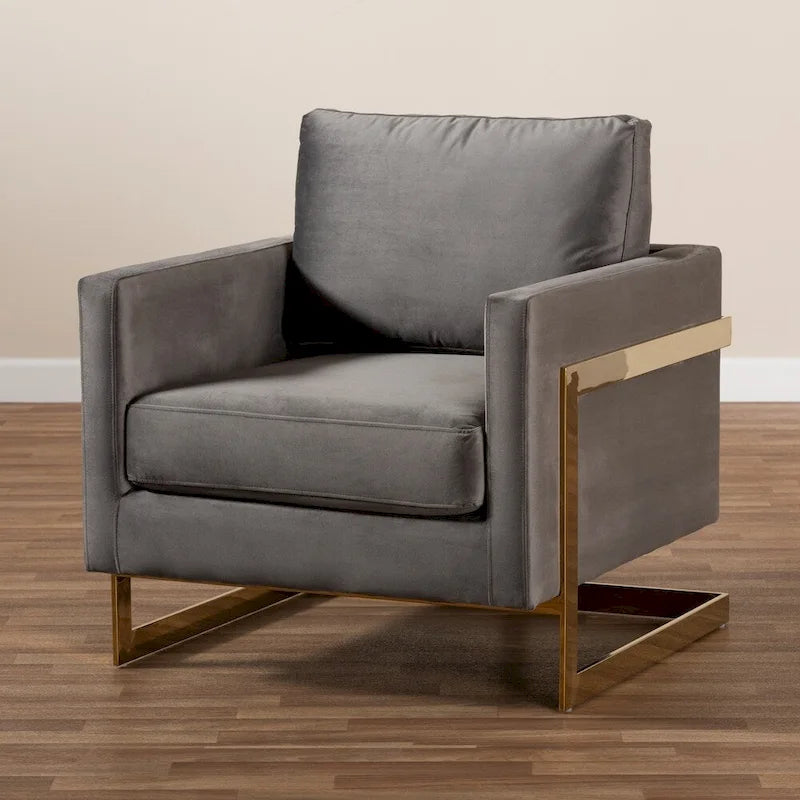 Fauteuil en velours Bryson Glam