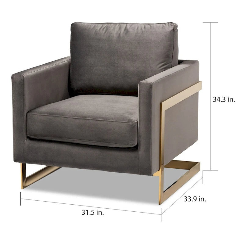Fauteuil en velours Bryson Glam