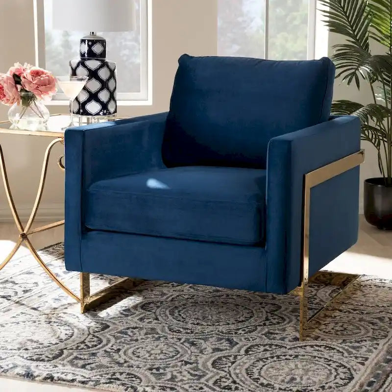 Fauteuil en velours Bryson Glam