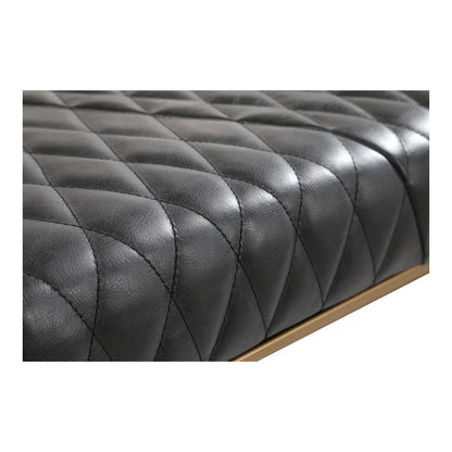 Banc moderne en cuir et fer forgé et laiton