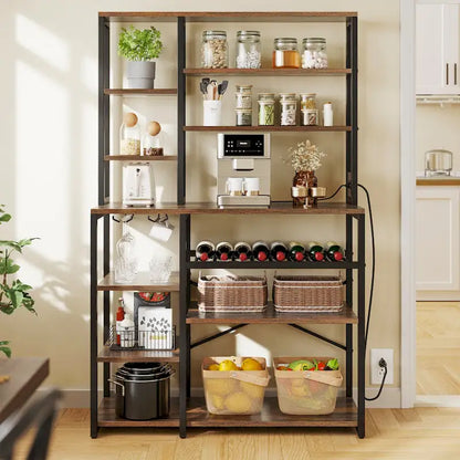 Étagère à micro-ondes de cuisine 40 pouces, étagère à boulangerie, bar à café, meuble à vin, étagères utilitaires