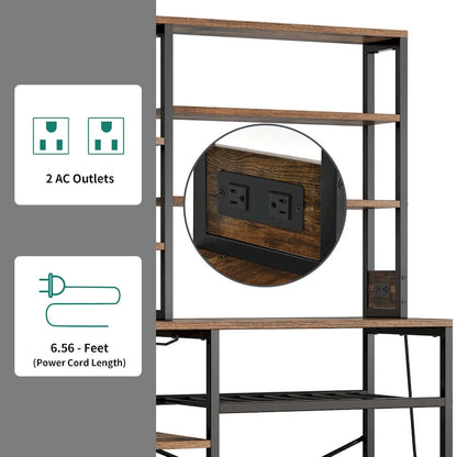 Étagère à micro-ondes de cuisine 40 pouces, étagère à boulangerie, bar à café, meuble à vin, étagères utilitaires