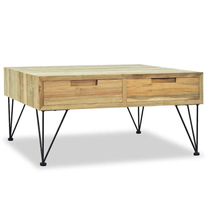 Table basse 80x80x40 cm en teck massif