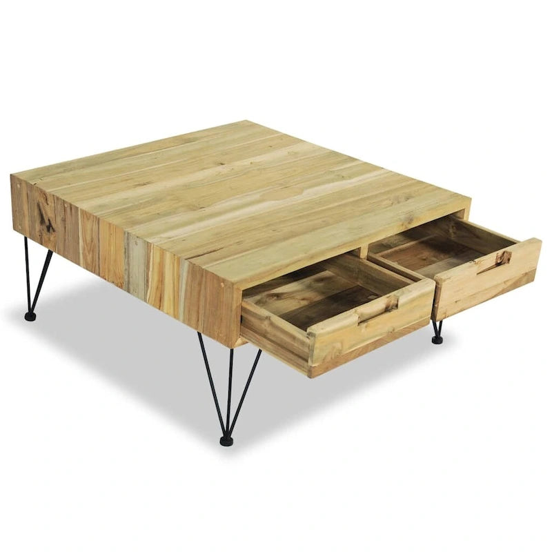 Table basse 80x80x40 cm en teck massif