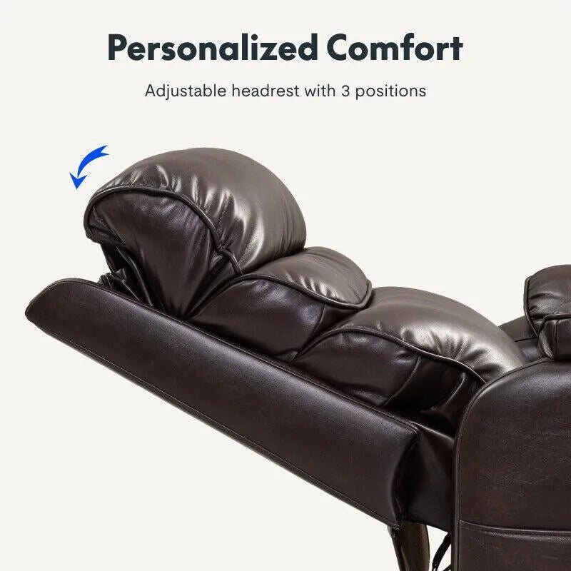 Fauteuil inclinable à deux moteurs massant, chauffant et releveur