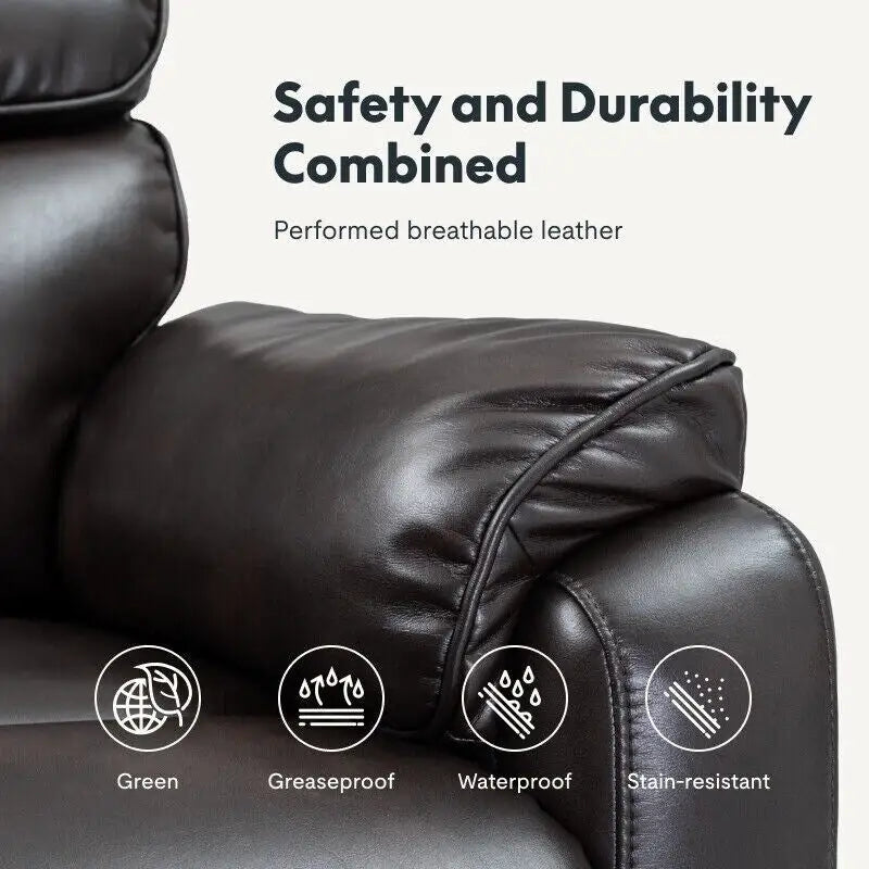 Fauteuil inclinable à deux moteurs massant, chauffant et releveur