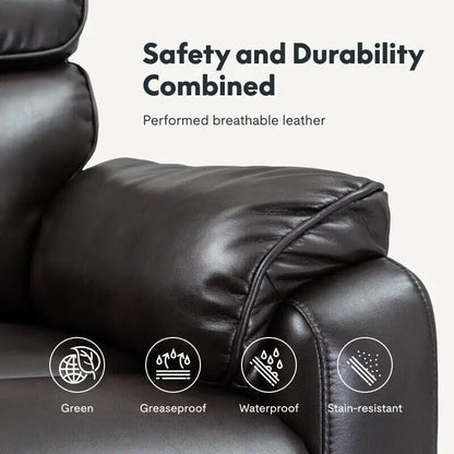 Fauteuil inclinable à deux moteurs massant, chauffant et releveur