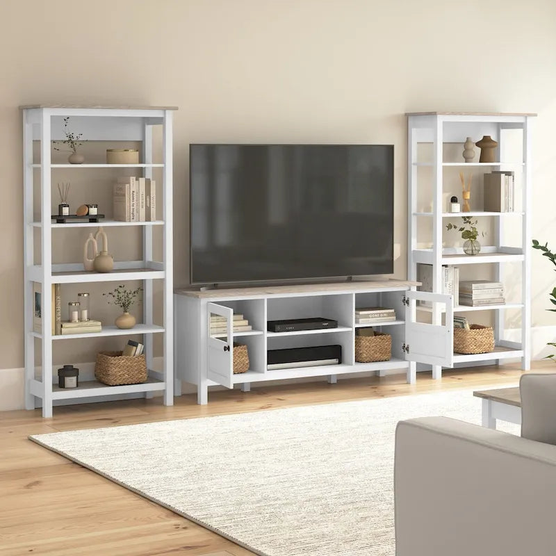 Meuble TV avec bibliothèques Mayfield Farmhouse 60W