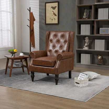 Wood Frame Armchair, Modern Accent Chair Lounge Chair for Living Room