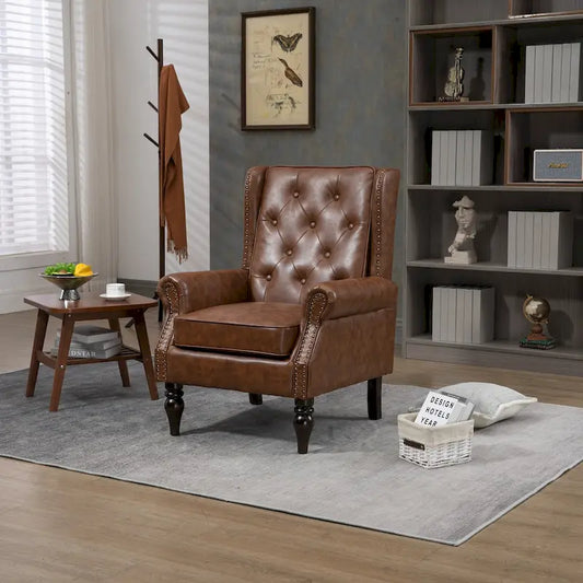 Wood Frame Armchair, Modern Accent Chair Lounge Chair for Living Room