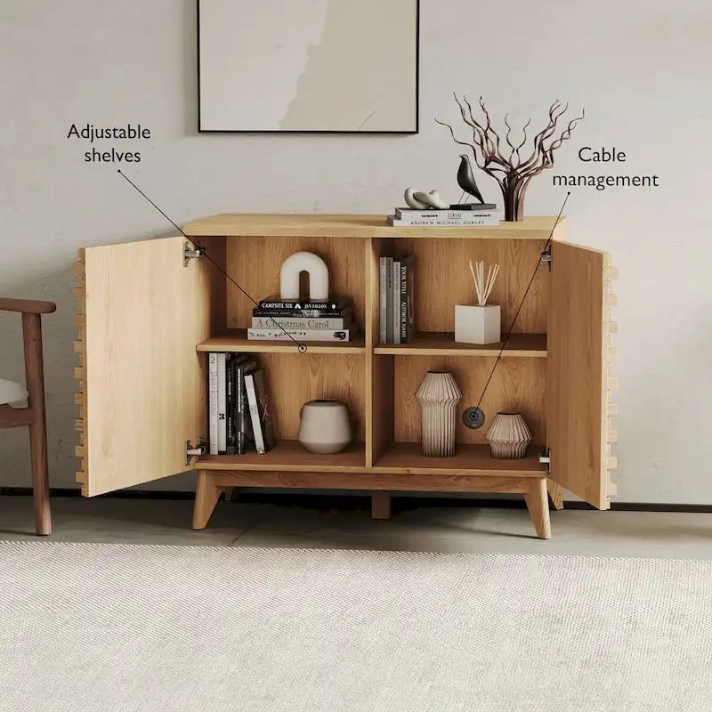 Armoire d'appoint 2 portes effet chêne Zappa