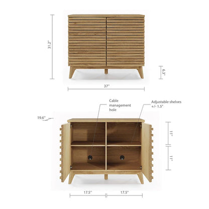 Armoire d'appoint 2 portes effet chêne Zappa