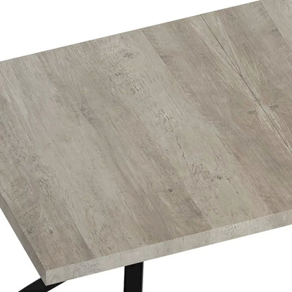 Table à manger extensible rectangulaire rétro avec piètement en croix en fer