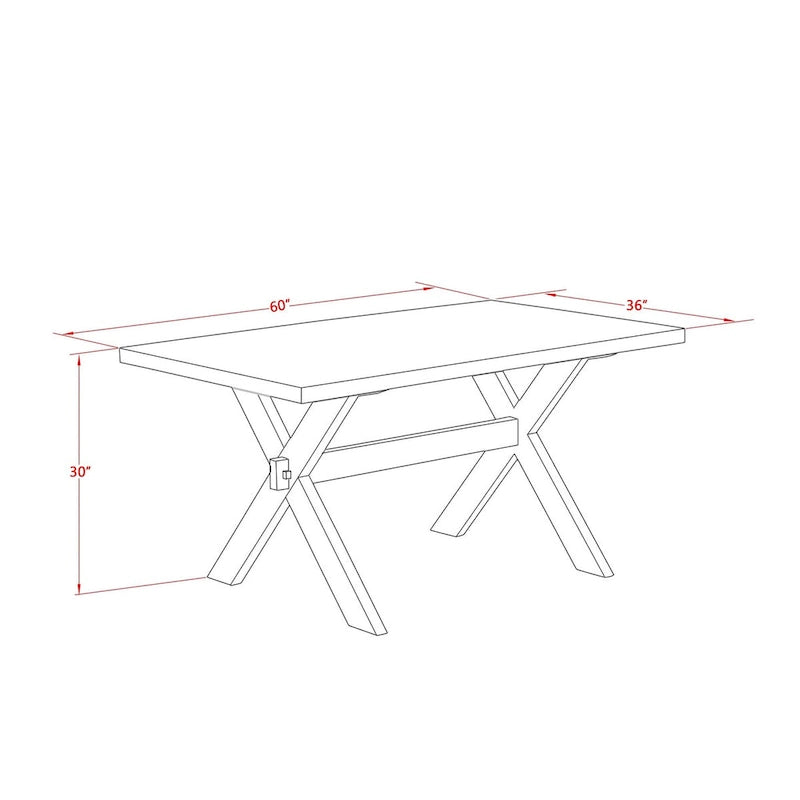Table de salle à manger rectangulaire et chaises de style moderne du milieu du siècle