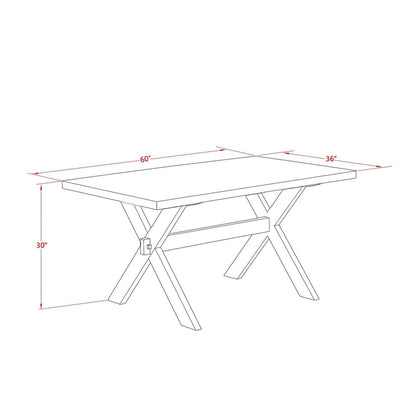 Table de salle à manger rectangulaire et chaises de style moderne du milieu du siècle