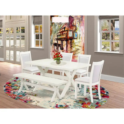 Table de salle à manger rectangulaire et chaises de style moderne du milieu du siècle