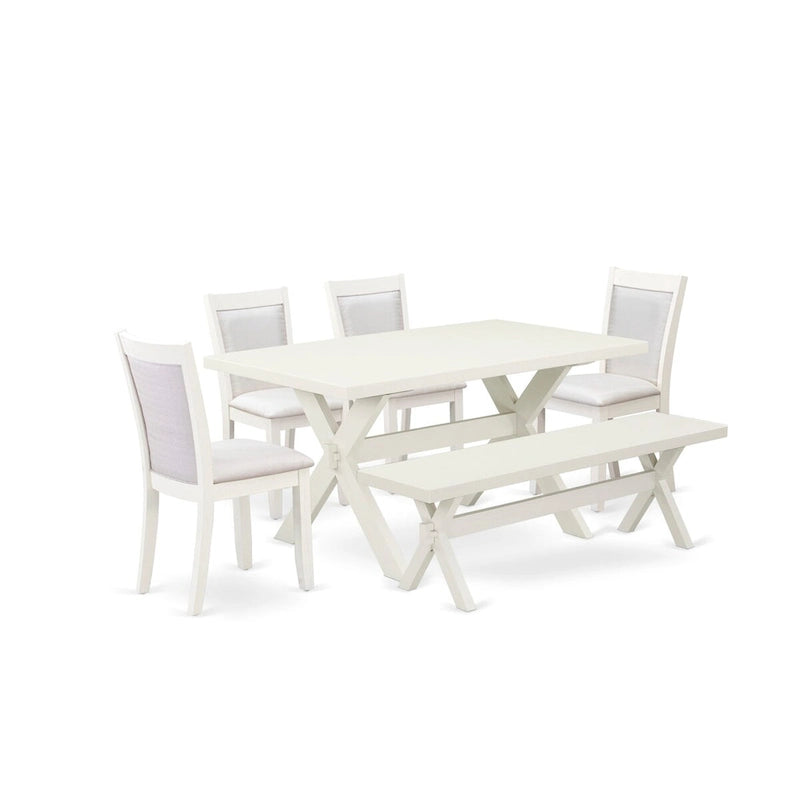 Table de salle à manger rectangulaire et chaises de style moderne du milieu du siècle