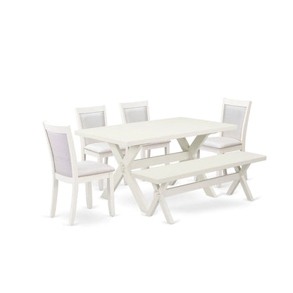 Table de salle à manger rectangulaire et chaises de style moderne du milieu du siècle