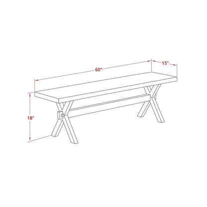 Table de salle à manger rectangulaire et chaises de style moderne du milieu du siècle