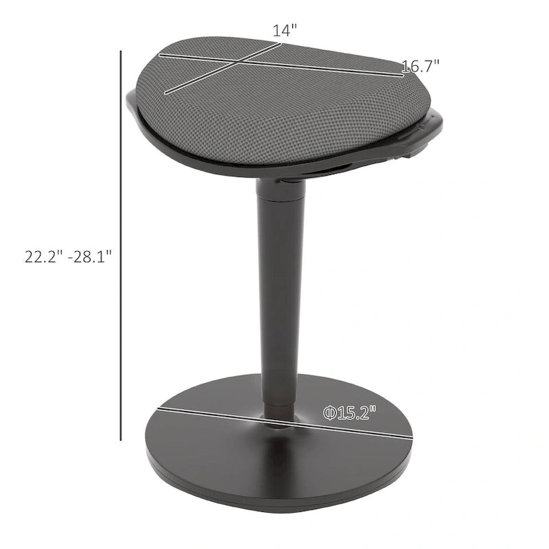 Chaise de bureau debout, tabouret oscillant ergonomique sans dossier, chaise de bureau haute réglable en hauteur de 22,2 à 28,1 pouces