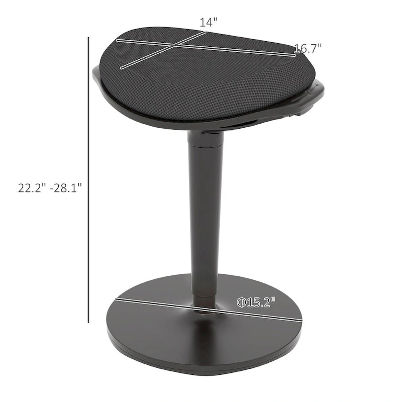 Chaise de bureau debout, tabouret oscillant ergonomique sans dossier, chaise de bureau haute réglable en hauteur de 22,2 à 28,1 pouces