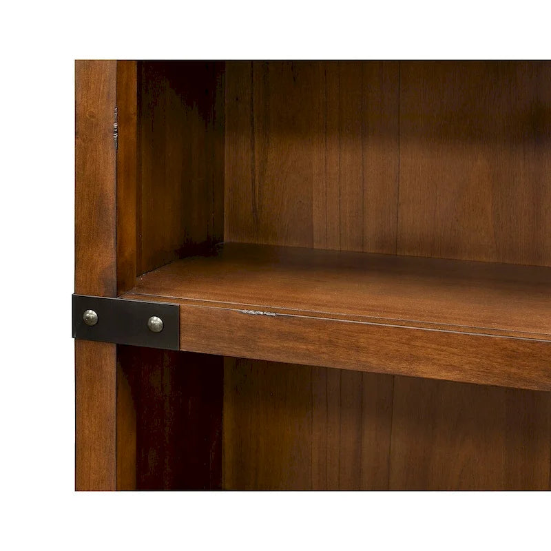 Étagère ouverte rustique, Meuble de bureau, Meuble de rangement, Brun - 34 larg. x 72 haut. x 15 prof.