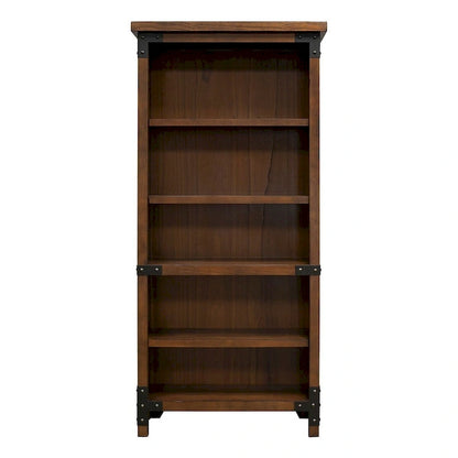Étagère ouverte rustique, Meuble de bureau, Meuble de rangement, Brun - 34 larg. x 72 haut. x 15 prof.
