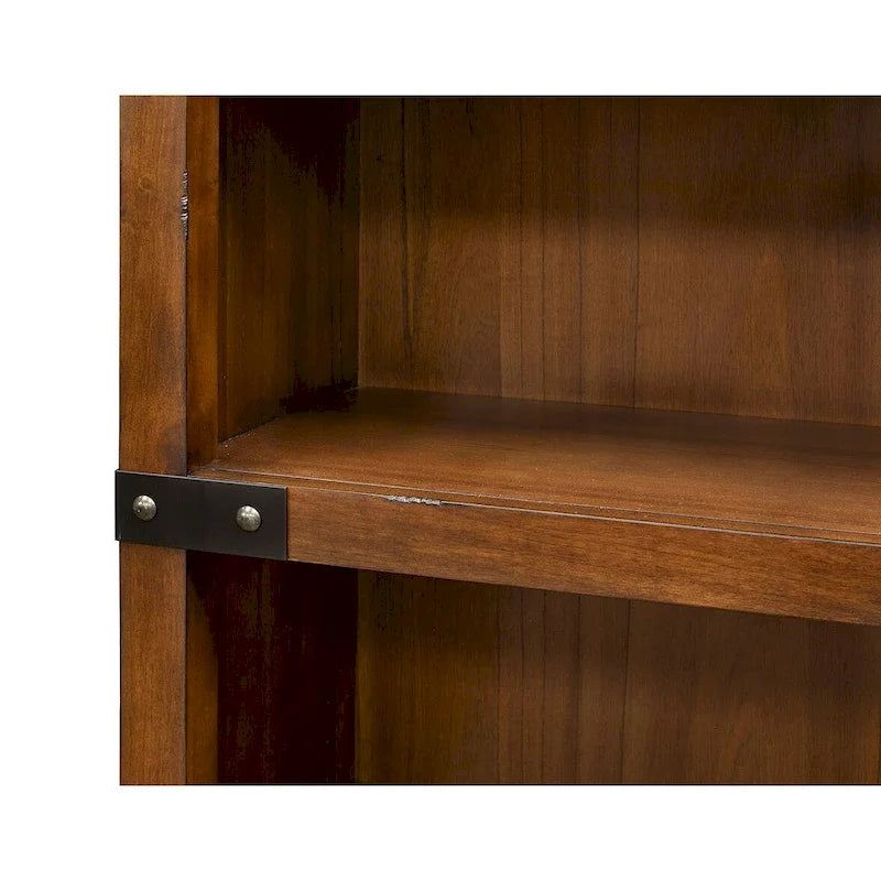Étagère ouverte rustique, Meuble de bureau, Meuble de rangement, Brun - 34 larg. x 72 haut. x 15 prof.