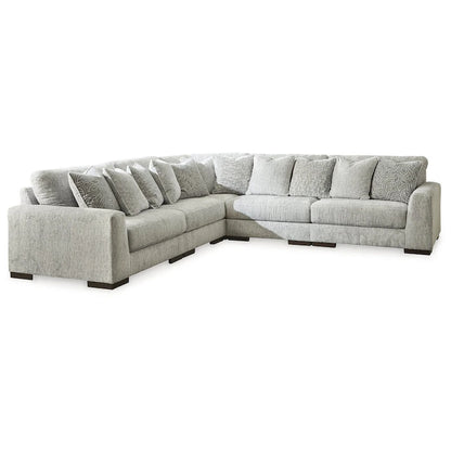 Canapé d'angle rembourré en étain Regent Park avec ottoman - 132 L x 132 P x 39 H