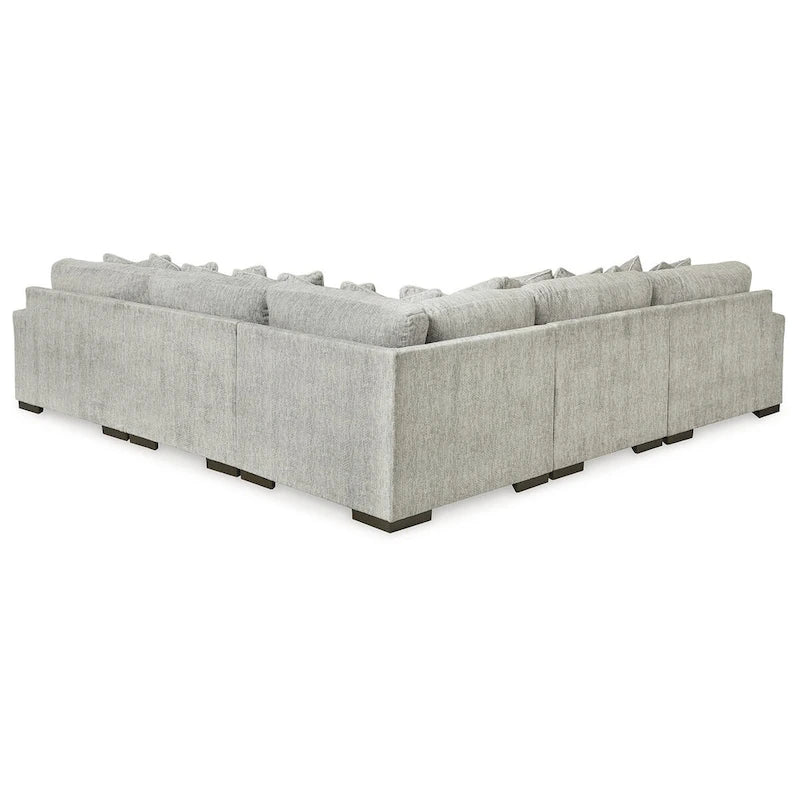 Canapé d'angle rembourré en étain Regent Park avec ottoman - 132 L x 132 P x 39 H