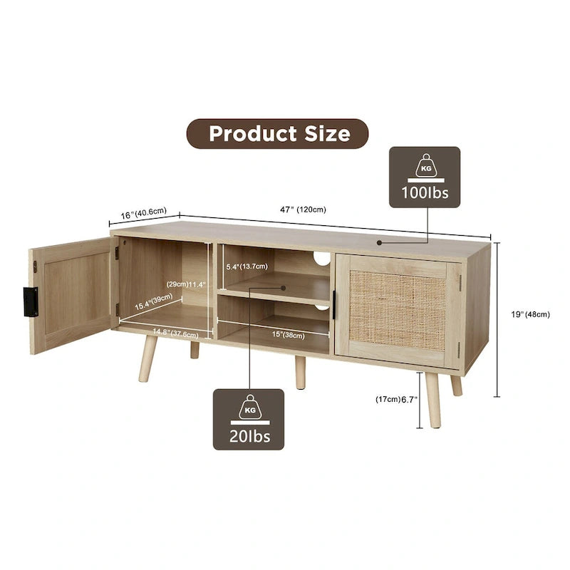 Meuble TV moderne de 47 po pour téléviseurs jusqu'à 65 po – Console multimédia