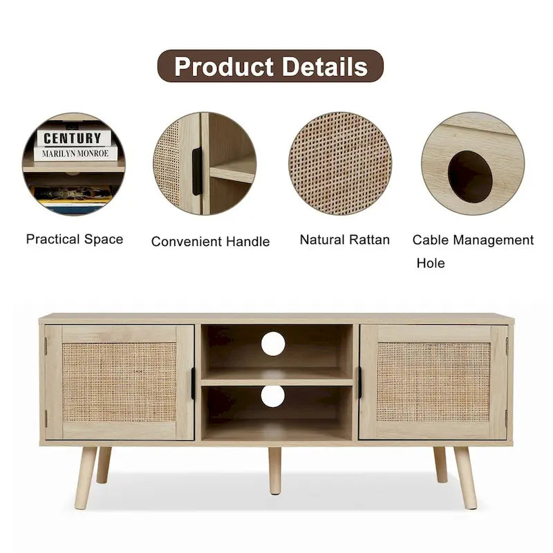 Meuble TV moderne de 47 po pour téléviseurs jusqu'à 65 po – Console multimédia
