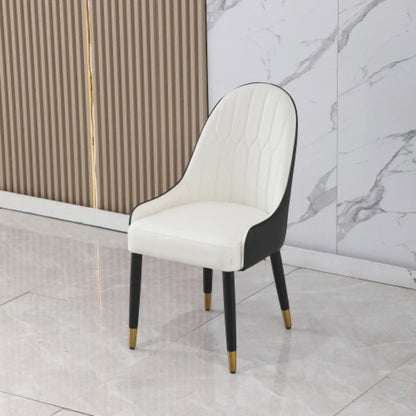 Table de salle à manger contemporaine en marbre doré de 180 cm avec 6 chaises