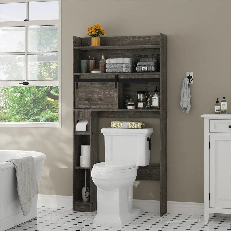 Meuble de rangement pour toilettes - 7,7P x 32,3L x 61,9H