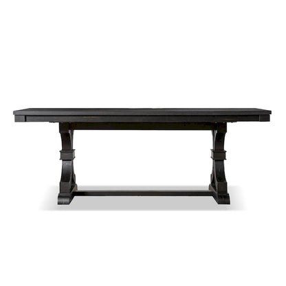 Table à manger en bois noir Kieran Farmhouse avec 6 chaises
