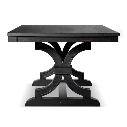 Table à manger en bois noir Kieran Farmhouse avec 6 chaises